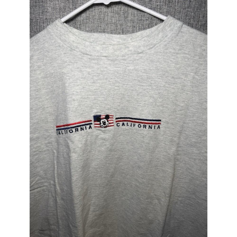 Vintage Disney Mickey Mouse California Shirt - Gray Size Large - Flag - Picture 2 of 8